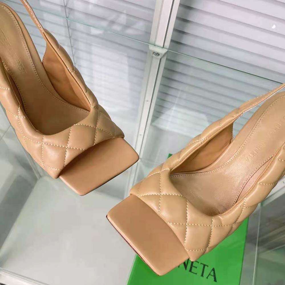 Bottega Veneta Women Padded Slingback Sandal in 9 cm Heel Height-Beige - image 9
