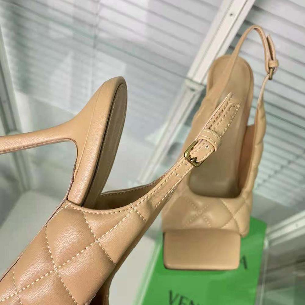 Bottega Veneta Women Padded Slingback Sandal in 9 cm Heel Height-Beige - image 8