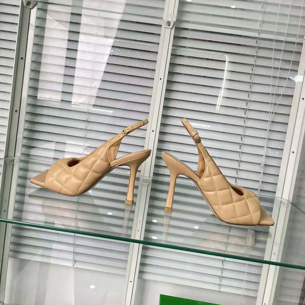 Bottega Veneta Women Padded Slingback Sandal in 9 cm Heel Height-Beige - image 5