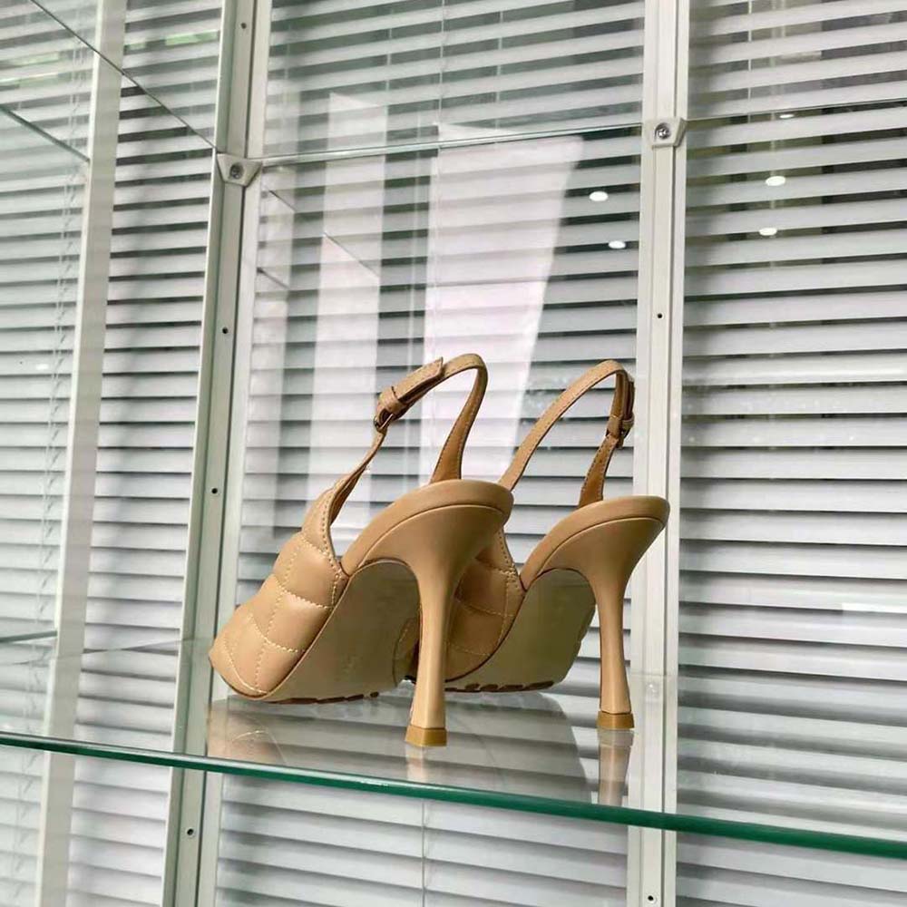 Bottega Veneta Women Padded Slingback Sandal in 9 cm Heel Height-Beige - image 7