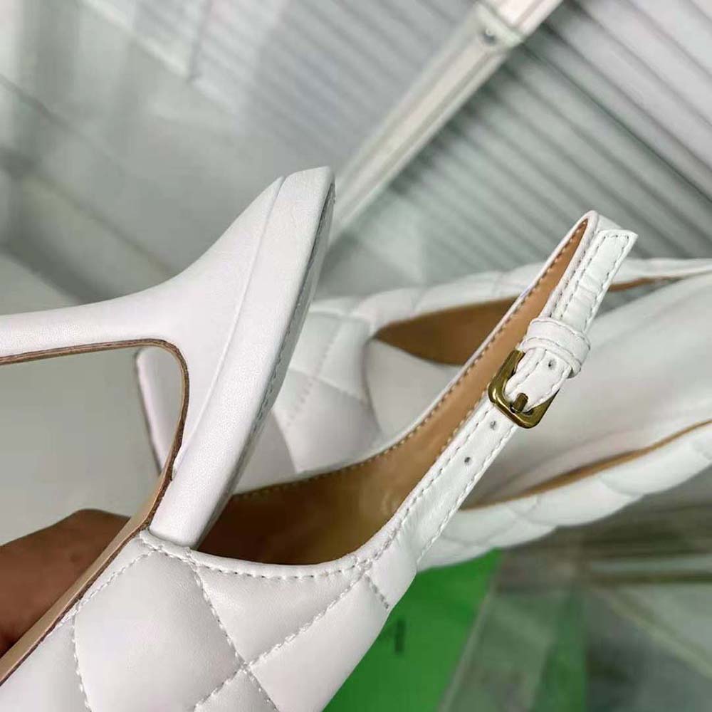 Bottega Veneta Women Padded Slingback Sandal in 9 cm Heel Height-White - image 7