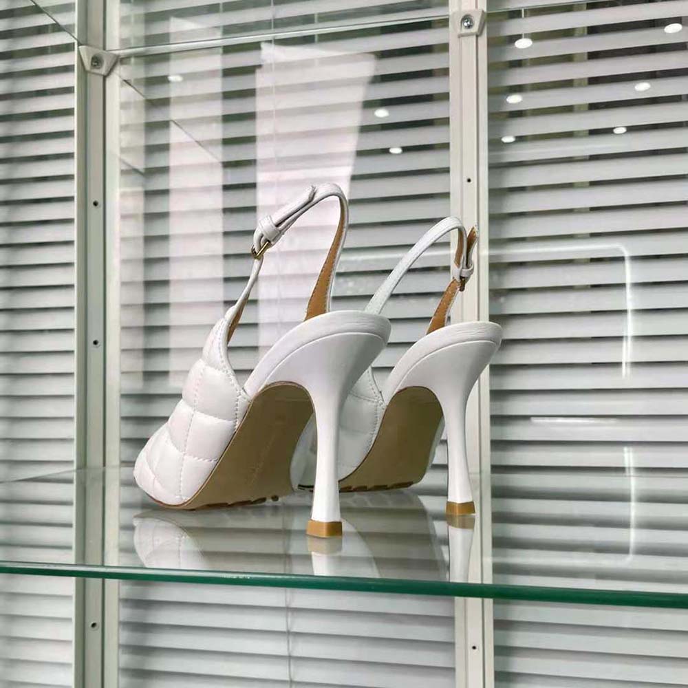 Bottega Veneta Women Padded Slingback Sandal in 9 cm Heel Height-White - image 8