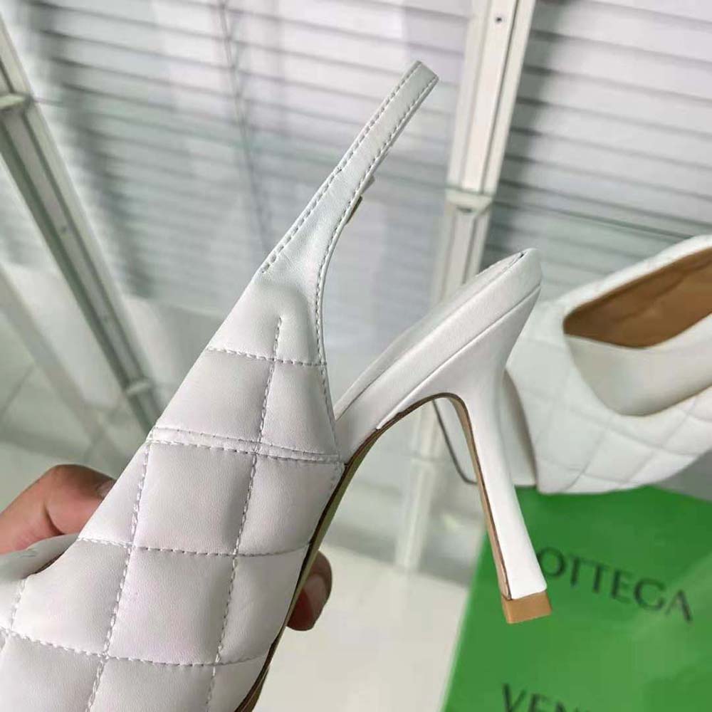 Bottega Veneta Women Padded Slingback Sandal in 9 cm Heel Height-White - image 6