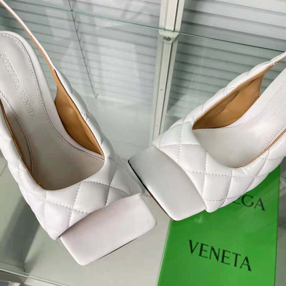 Bottega Veneta Women Padded Slingback Sandal in 9 cm Heel Height-White - image 5