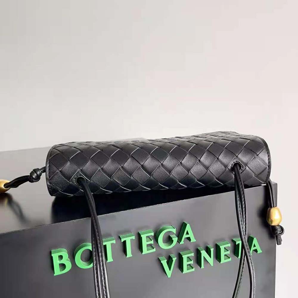 Bottega Veneta Women Trio Pouch On Strap Mini Intrecciato Leather Shoulder Bag-Black - image 4