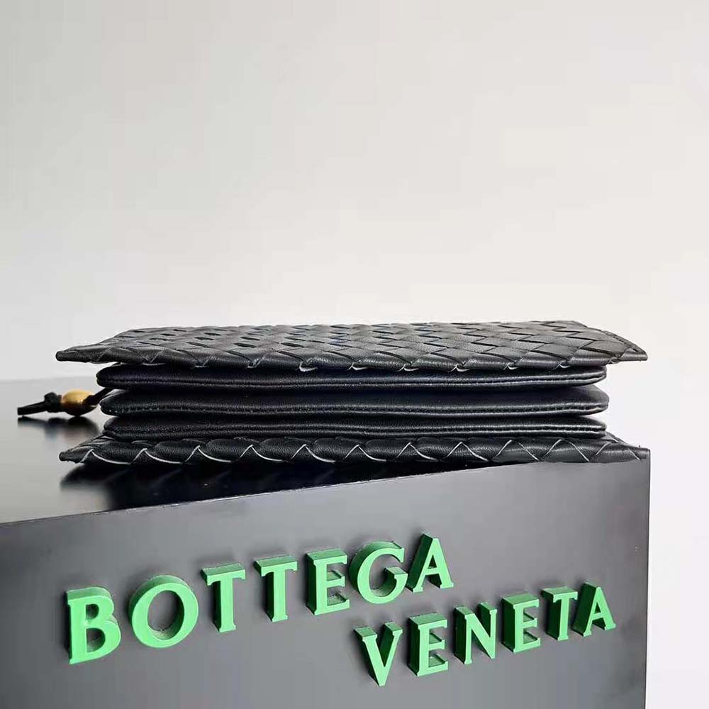 Bottega Veneta Women Trio Pouch On Strap Mini Intrecciato Leather Shoulder Bag-Black - image 5
