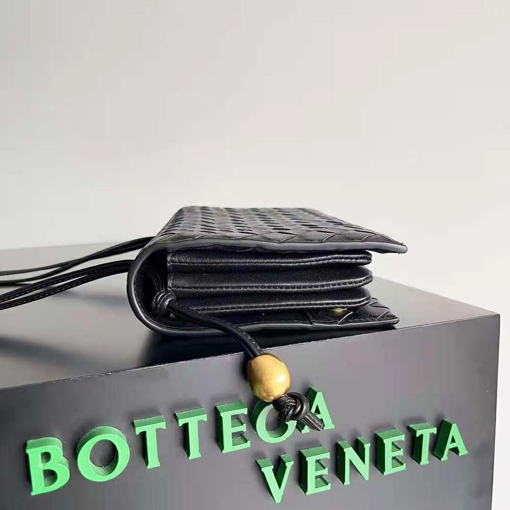 Bottega Veneta Women Trio Pouch On Strap Mini Intrecciato Leather Shoulder Bag-Black - image 6