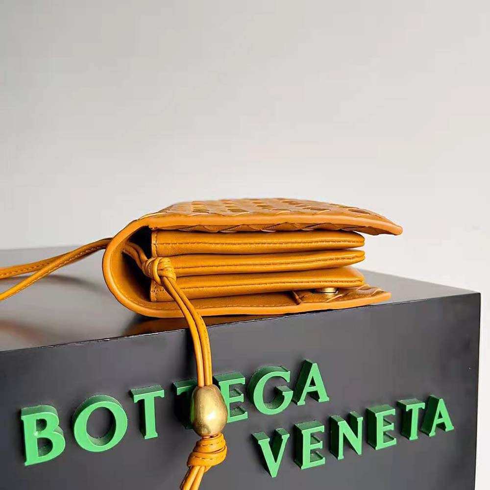 Bottega Veneta Women Trio Pouch On Strap Mini Intrecciato Leather Shoulder Bag-Orange - image 5