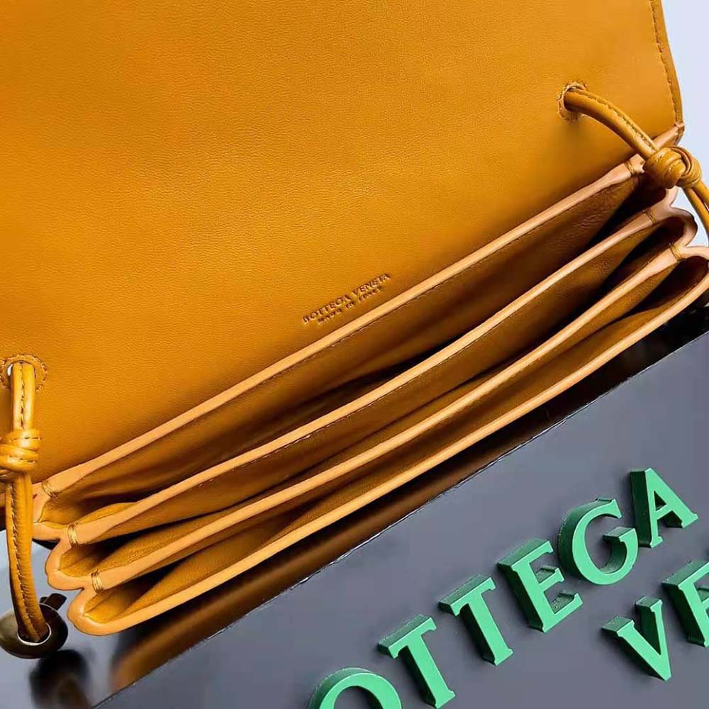 Bottega Veneta Women Trio Pouch On Strap Mini Intrecciato Leather Shoulder Bag-Orange - image 10