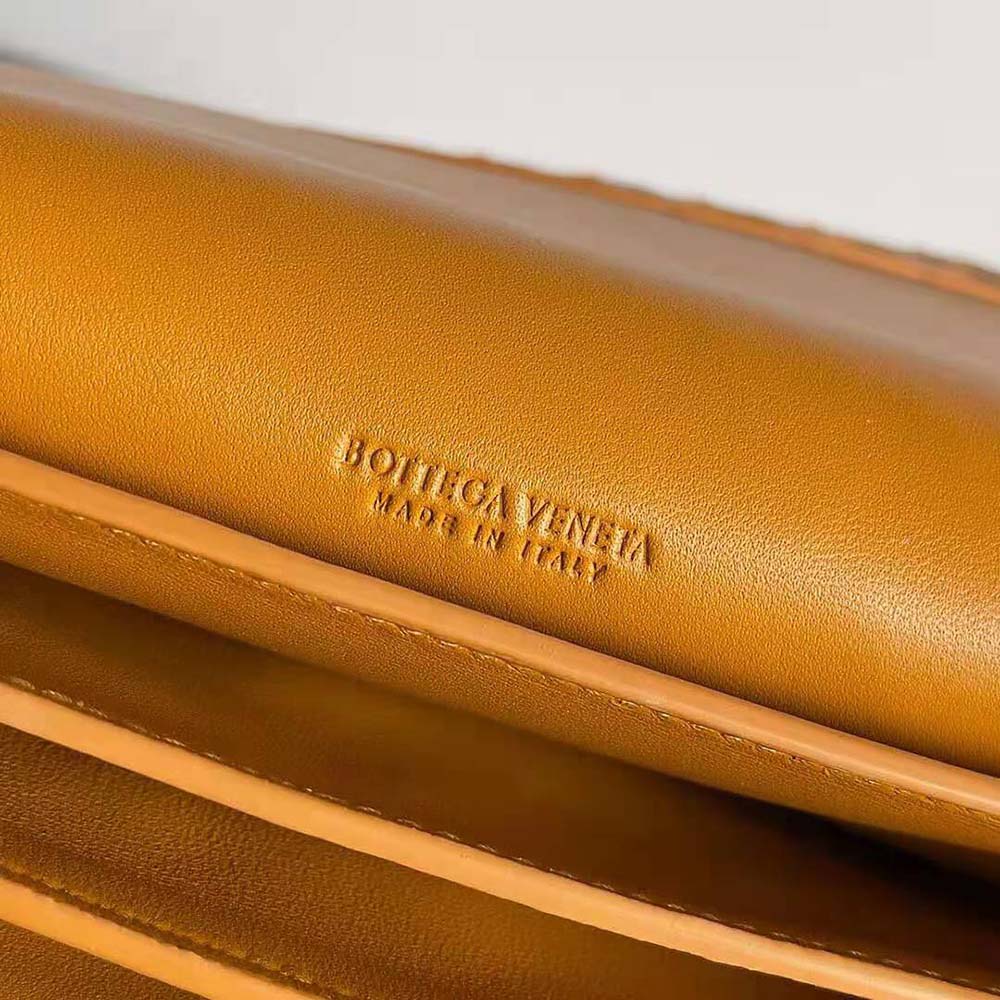 Bottega Veneta Women Trio Pouch On Strap Mini Intrecciato Leather Shoulder Bag-Orange - image 9