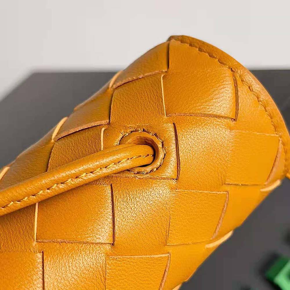 Bottega Veneta Women Trio Pouch On Strap Mini Intrecciato Leather Shoulder Bag-Orange - image 8