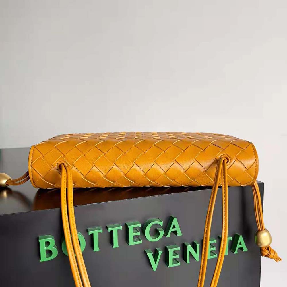 Bottega Veneta Women Trio Pouch On Strap Mini Intrecciato Leather Shoulder Bag-Orange - image 7