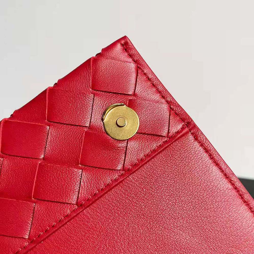 Bottega Veneta Women Trio Pouch On Strap Mini Intrecciato Leather Shoulder Bag-Red - image 8