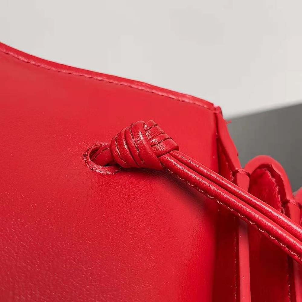 Bottega Veneta Women Trio Pouch On Strap Mini Intrecciato Leather Shoulder Bag-Red - image 9