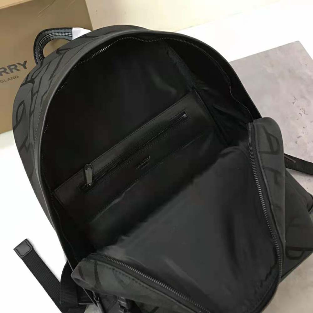 Burberry Men Monogram Jacquard Backpack-Black - image 7