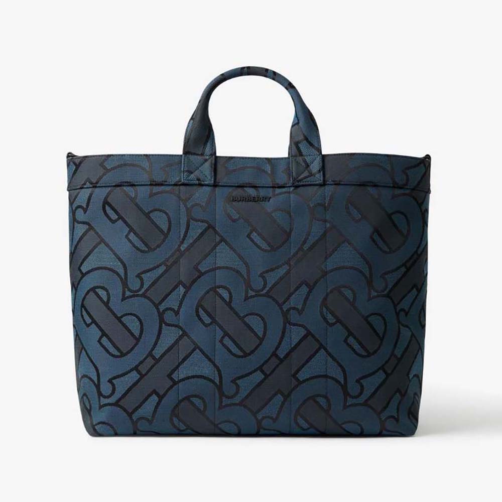 Front view of Burberry Men Ormond Tote with raised lettering