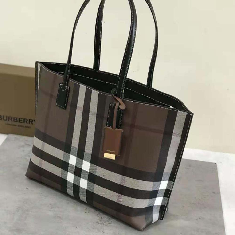 Burberry Women Check Tote in Calf Leather - image 5