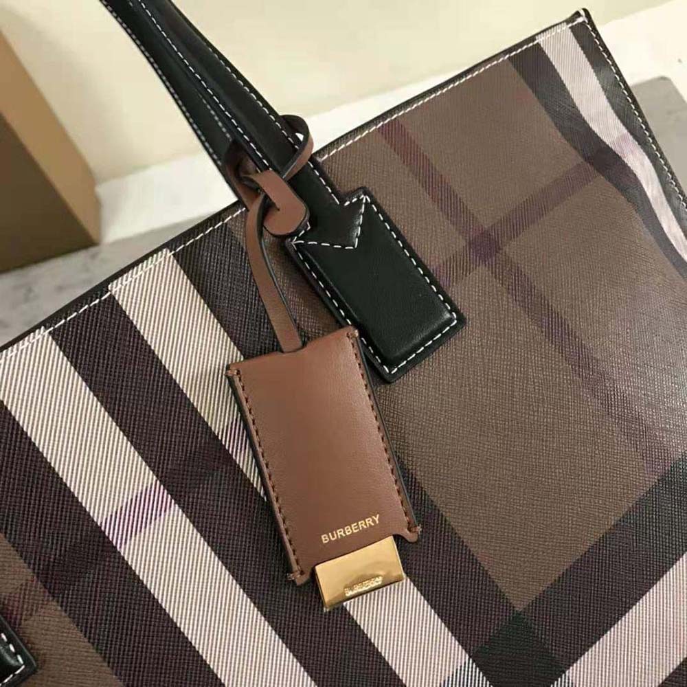 Burberry Women Check Tote in Calf Leather - image 8