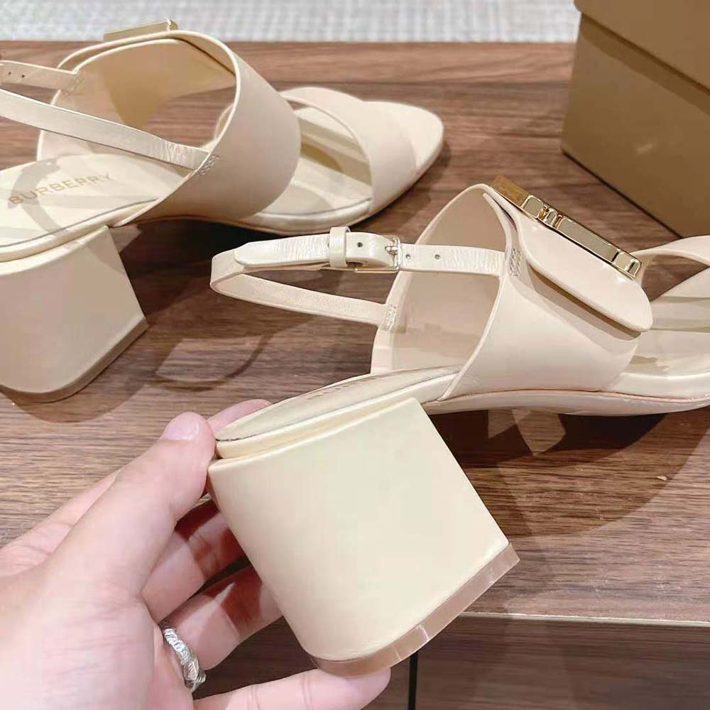 Burberry Women Monogram Motif Leather Sandals-White - image 10