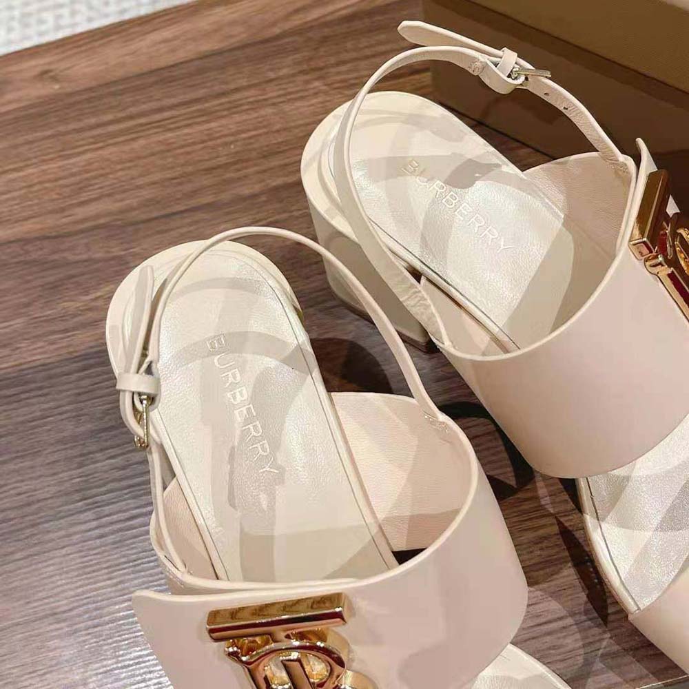Burberry Women Monogram Motif Leather Sandals-White - image 9