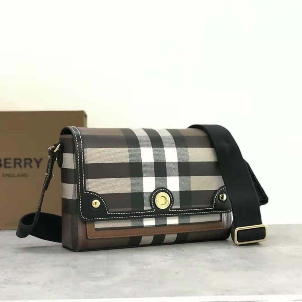 Burberry Women Note Bag with Logo-engraved Studs-Brown - image 4
