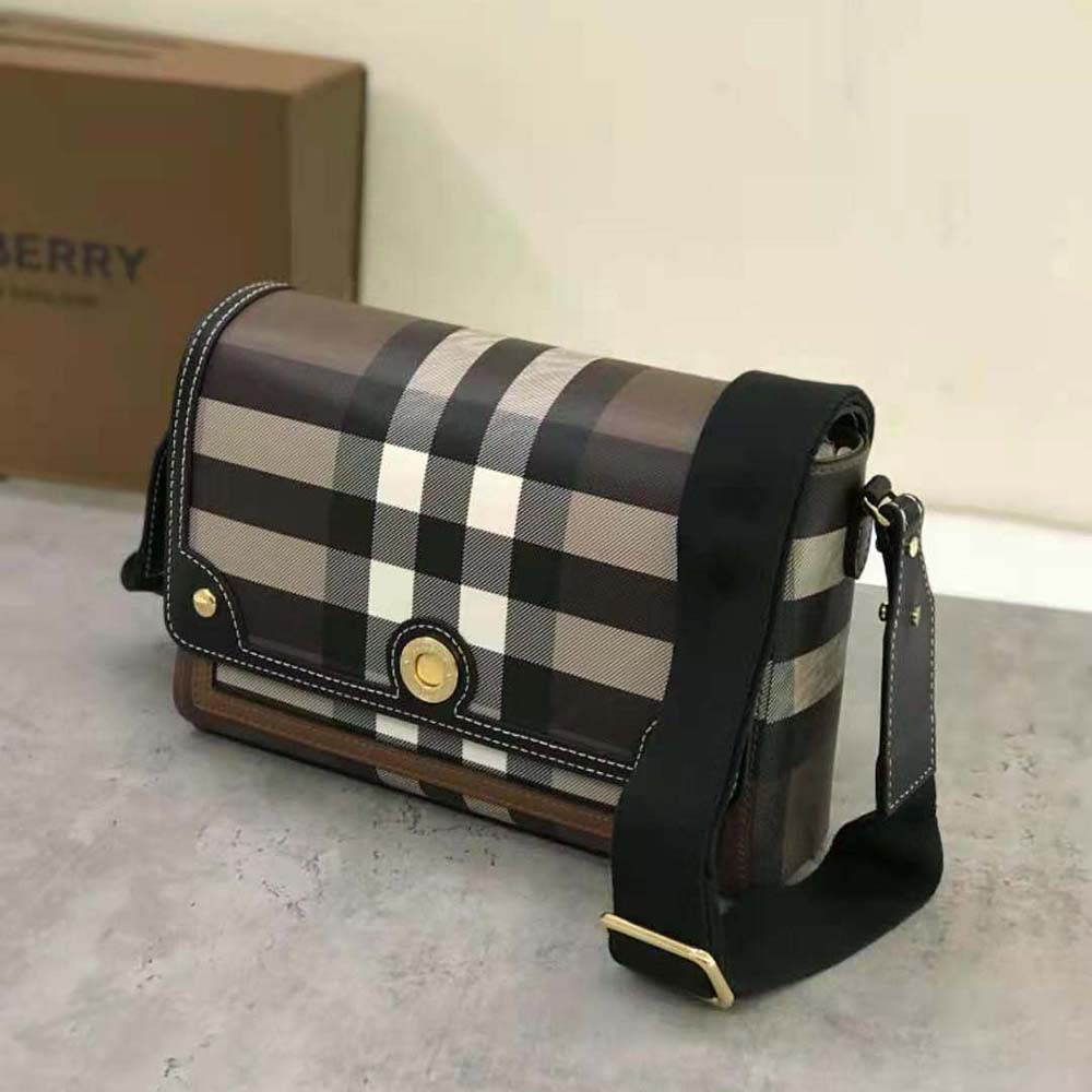 Burberry Women Note Bag with Logo-engraved Studs-Brown - image 5