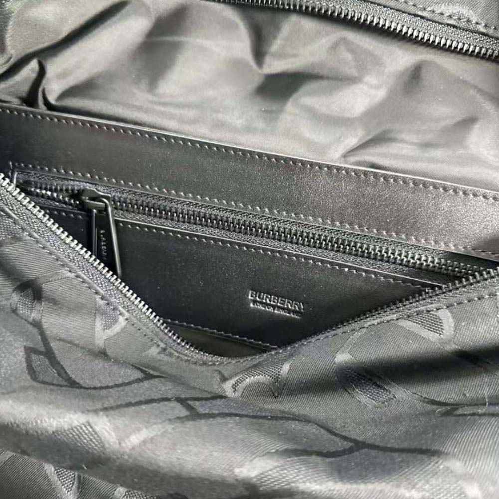 Burberry Men Orville Backpack with Raised Burberry Lettering at Front-Black - image 9