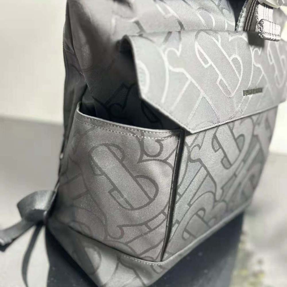 Burberry Men Orville Backpack with Raised Burberry Lettering at Front-Black - image 10