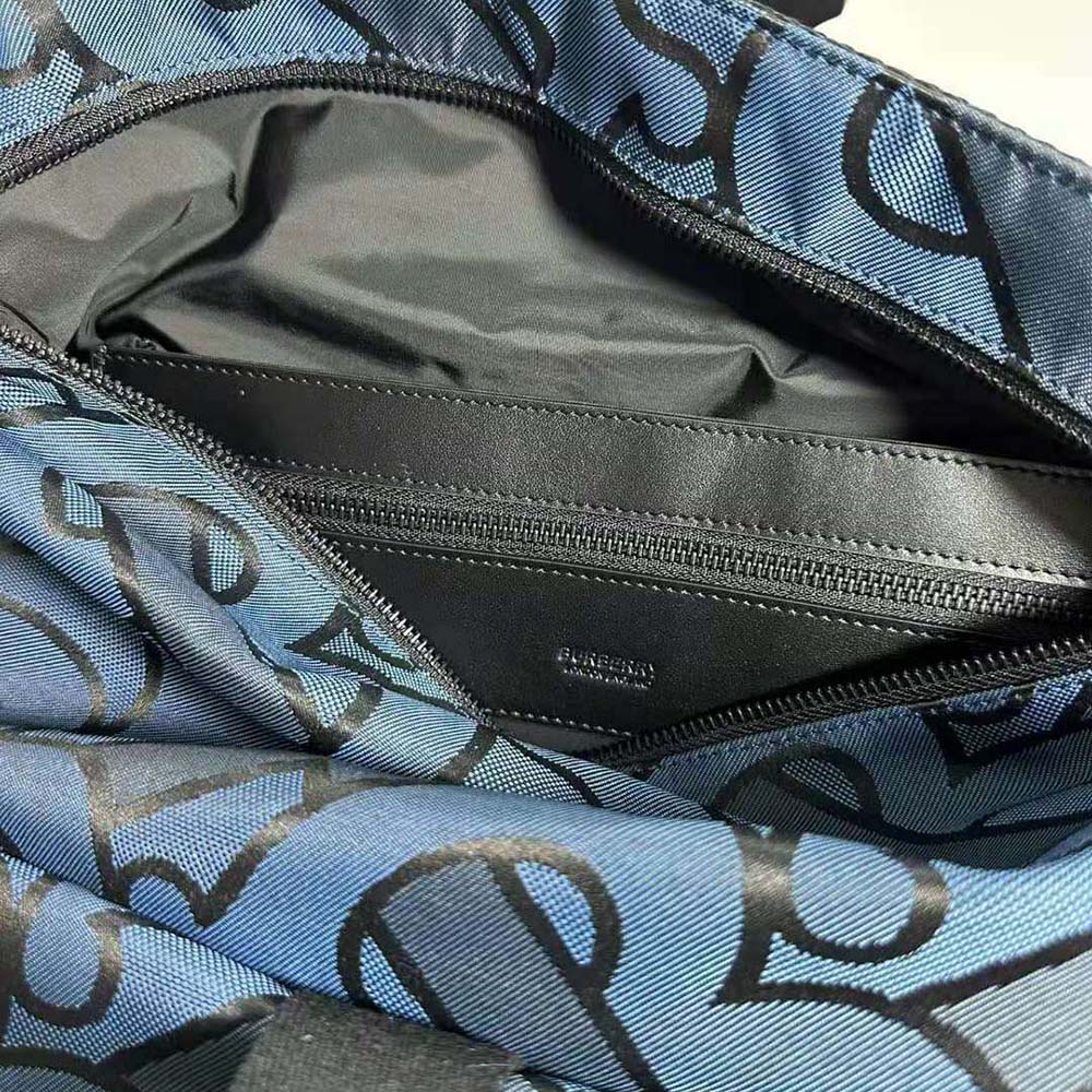 Burberry Men Orville Backpack with Raised Burberry Lettering at Front-Navy - image 7