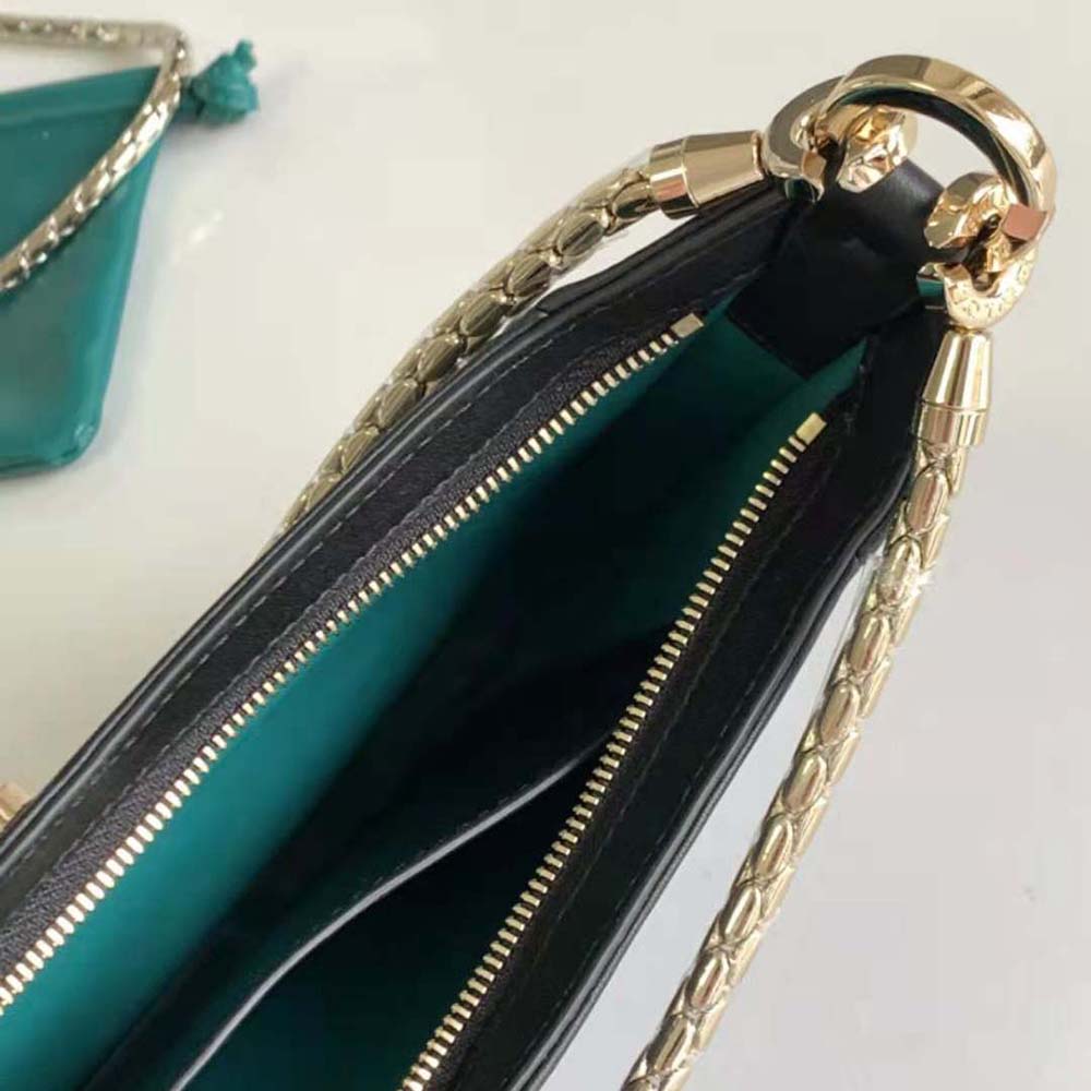 Bvlgari Women Serpenti Baia Small Shoulder Bag in Calf Leather-Black - image 9