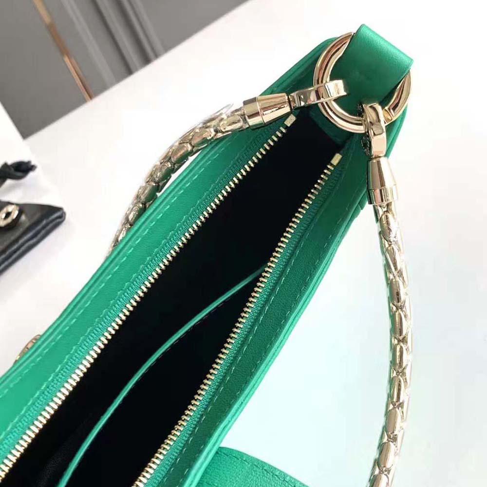 Bvlgari Women Serpenti Baia Small Shoulder Bag in Calf Leather-Green - image 9