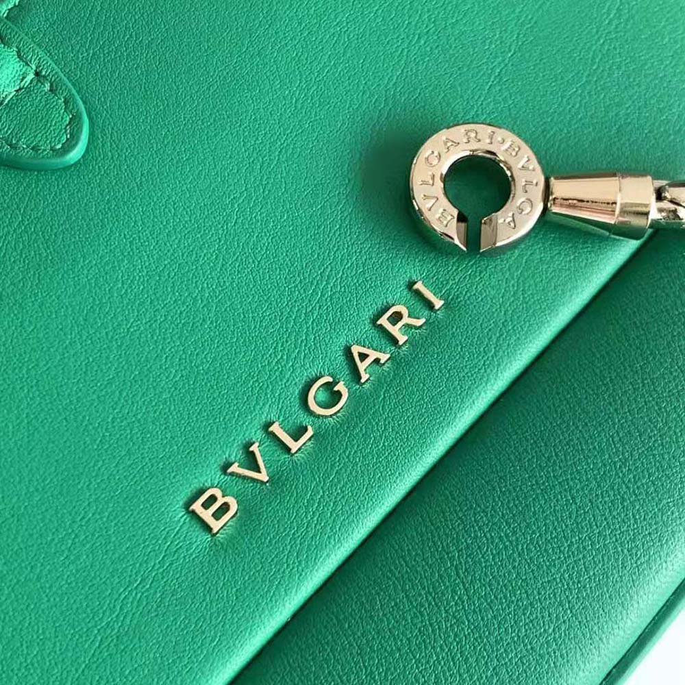 Bvlgari Women Serpenti Baia Small Shoulder Bag in Calf Leather-Green - image 8