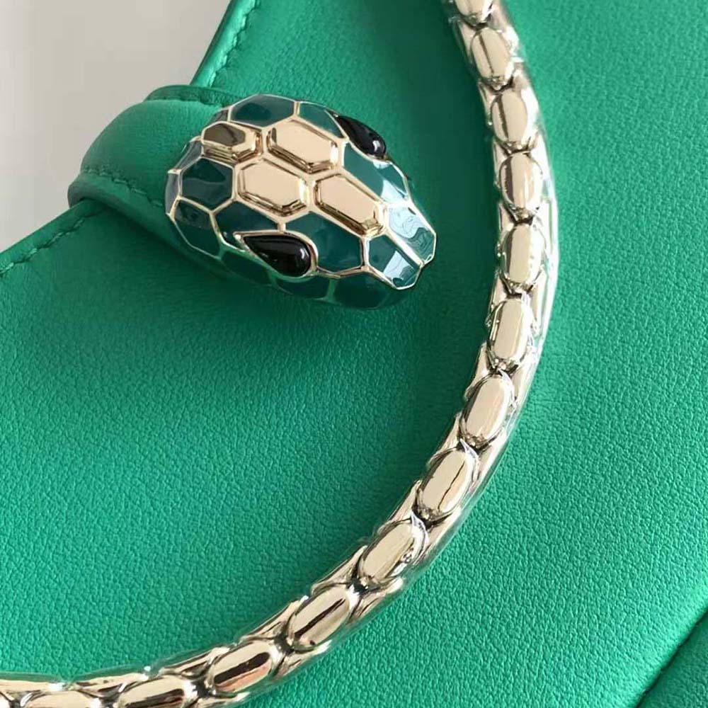 Bvlgari Women Serpenti Baia Small Shoulder Bag in Calf Leather-Green - image 7