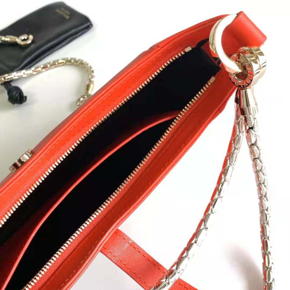Bvlgari Women Serpenti Baia Small Shoulder Bag in Calf Leather-Orange - image 7