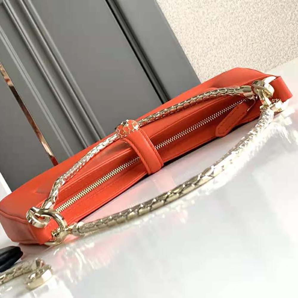 Bvlgari Women Serpenti Baia Small Shoulder Bag in Calf Leather-Orange - image 6