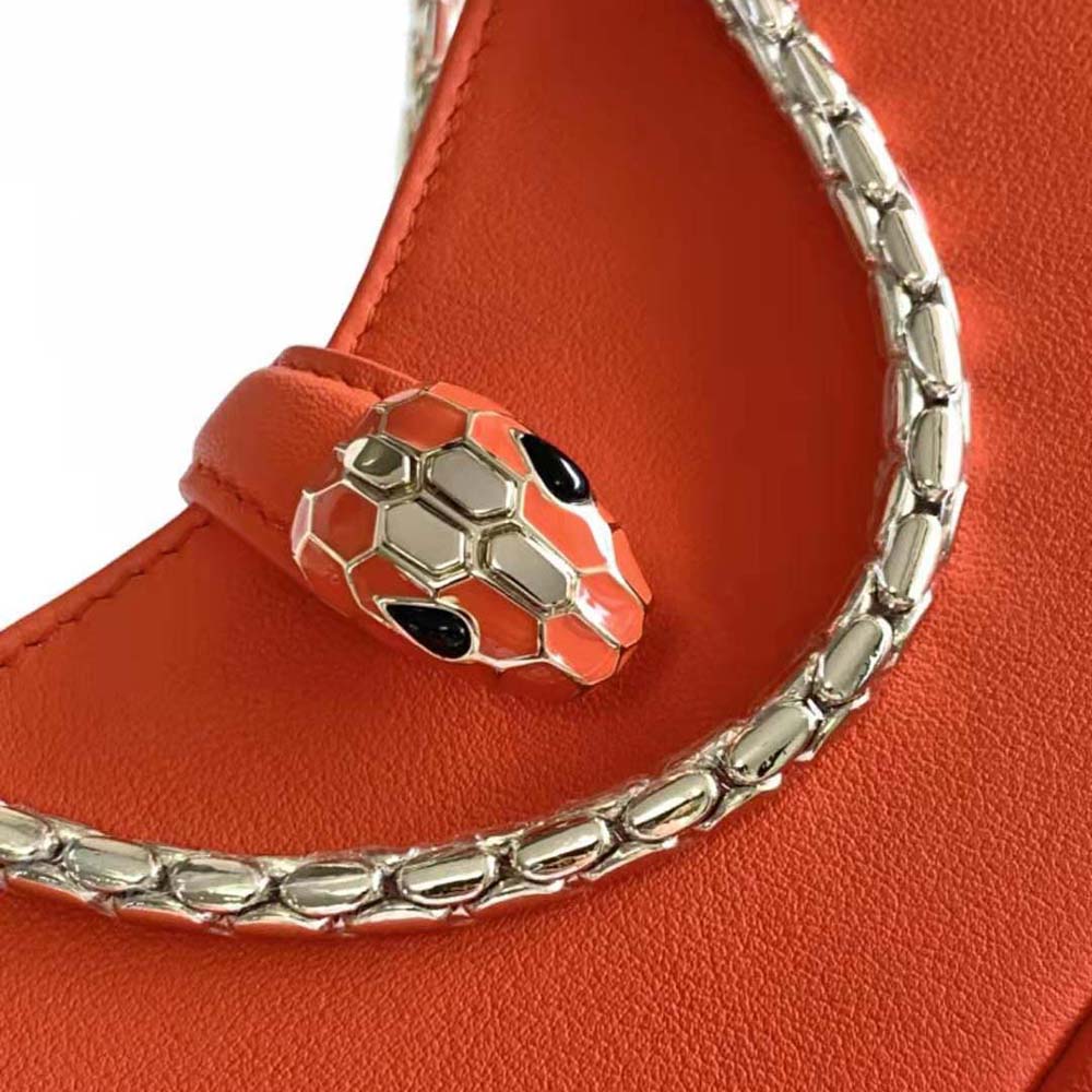 Bvlgari Women Serpenti Baia Small Shoulder Bag in Calf Leather-Orange - image 8