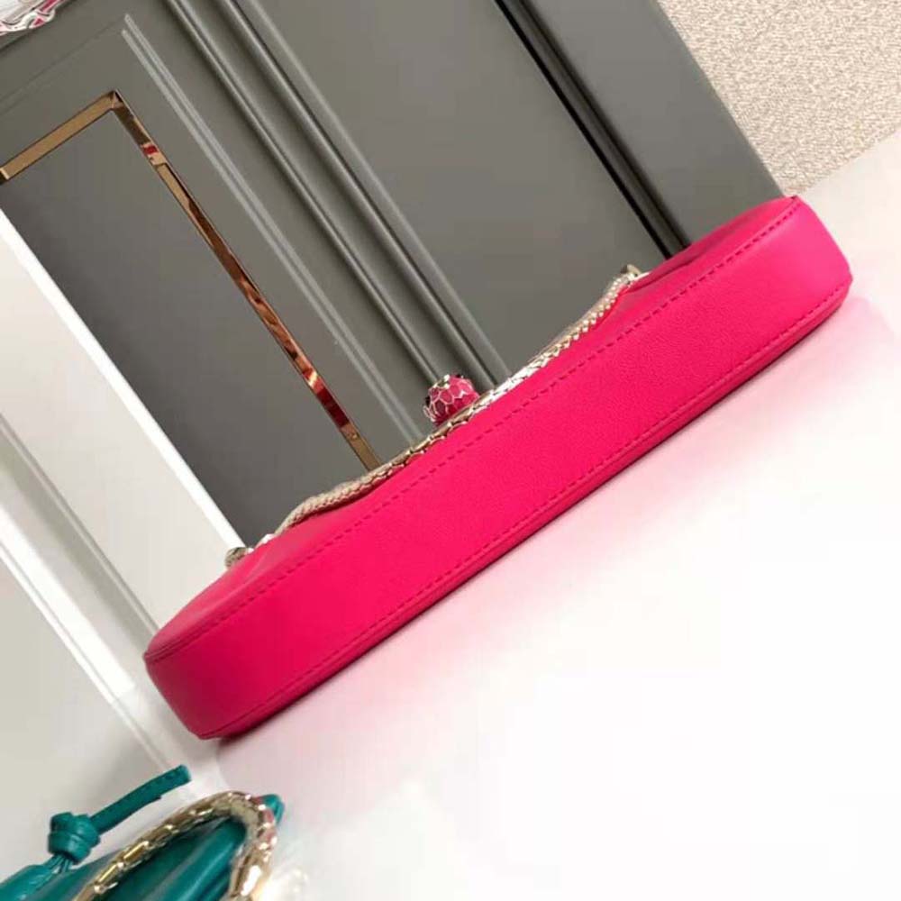 Bvlgari Women Serpenti Baia Small Shoulder Bag in Calf Leather-Pink - image 5