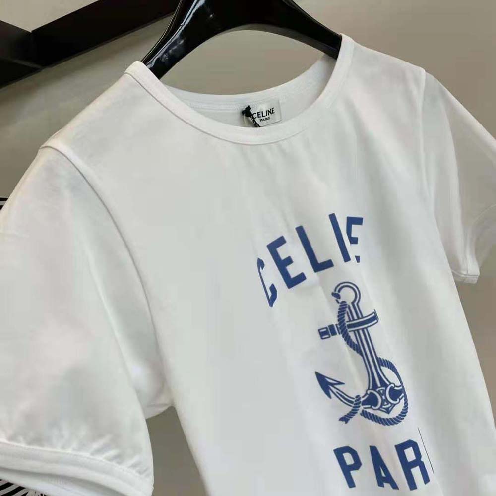 Celine Men 70’S Anchor T-shirt in Cotton Jersey - image 5