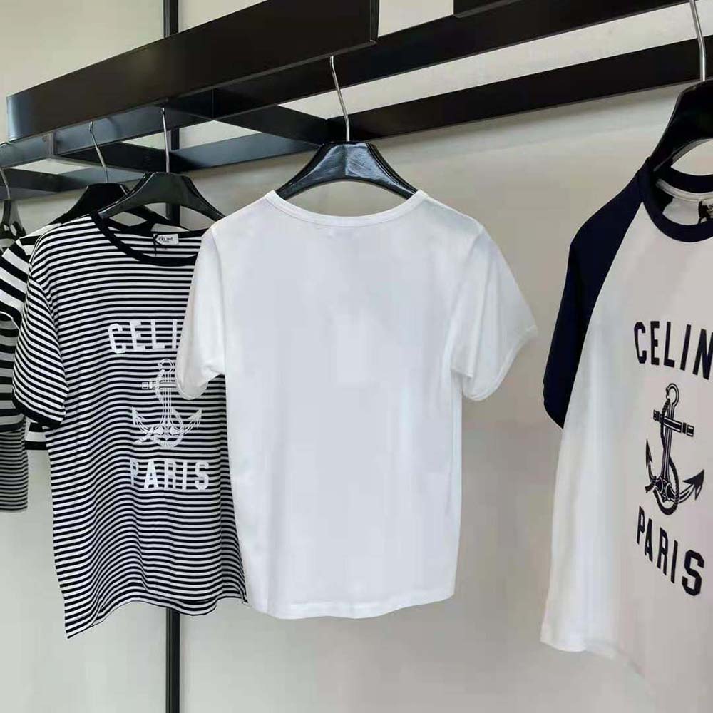 Celine Men 70’S Anchor T-shirt in Cotton Jersey - image 4