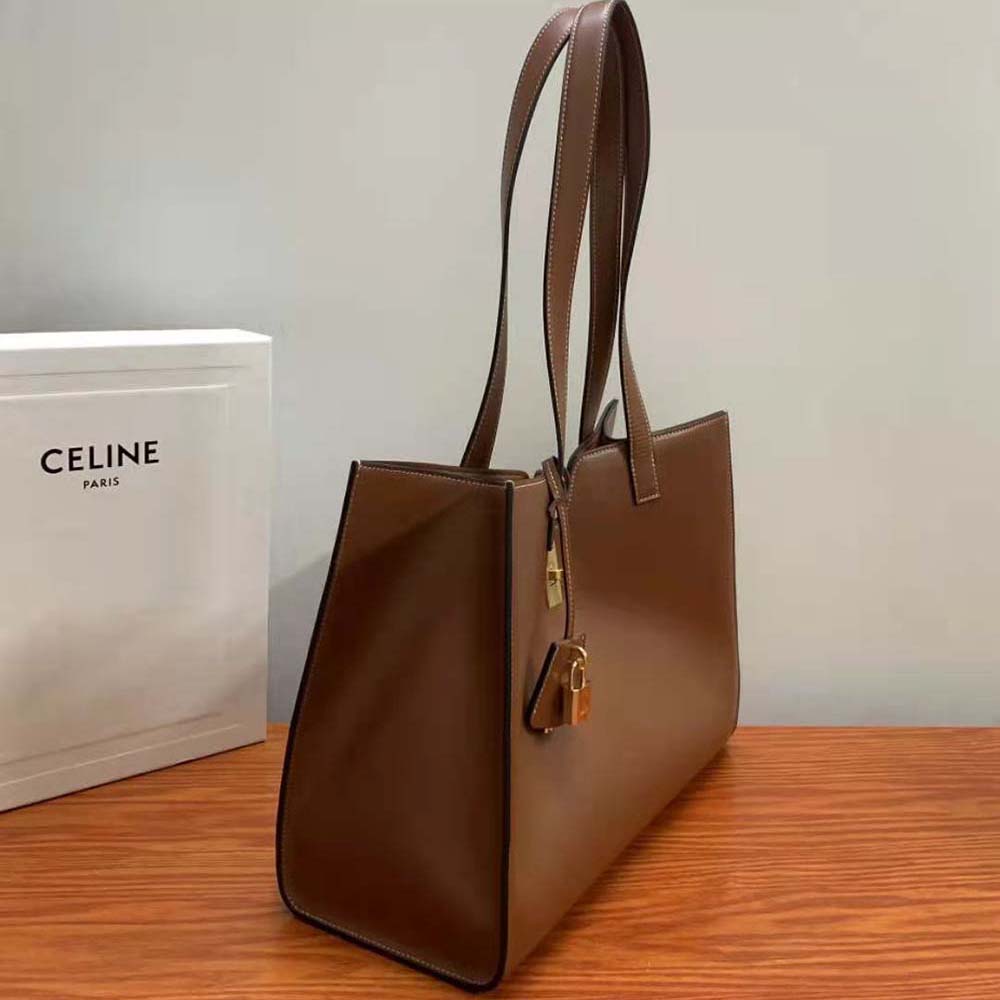 Celine Women Cabas 16 in Smooth Calfskin-Tan - image 4