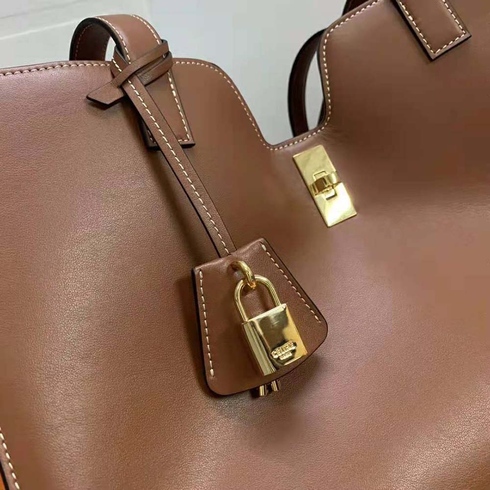 Celine Women Cabas 16 in Smooth Calfskin-Tan - image 8