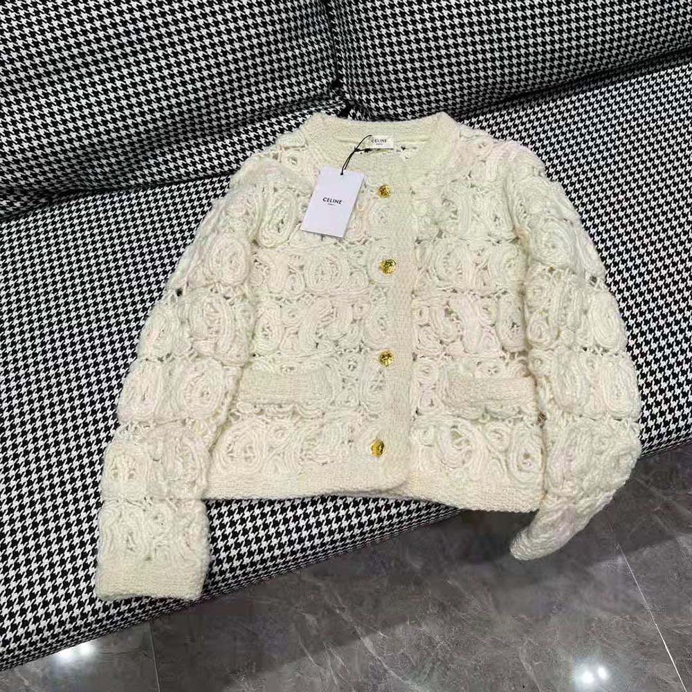 Celine Women Cardigan Jacket in Cornelly Wool - image 4