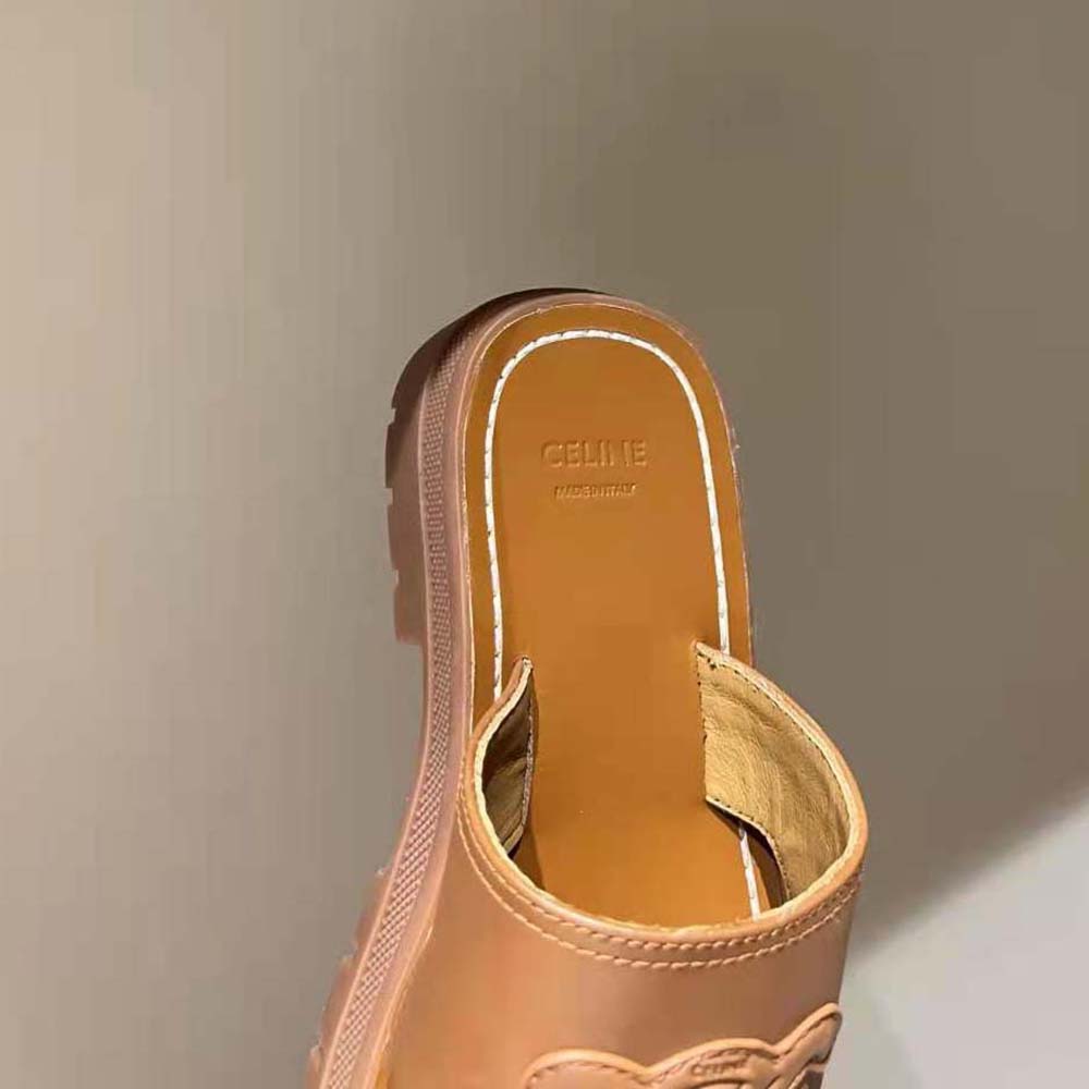 Celine Women Clea Triomphe Slide in Calfskin & Vegetal Tanning - image 8