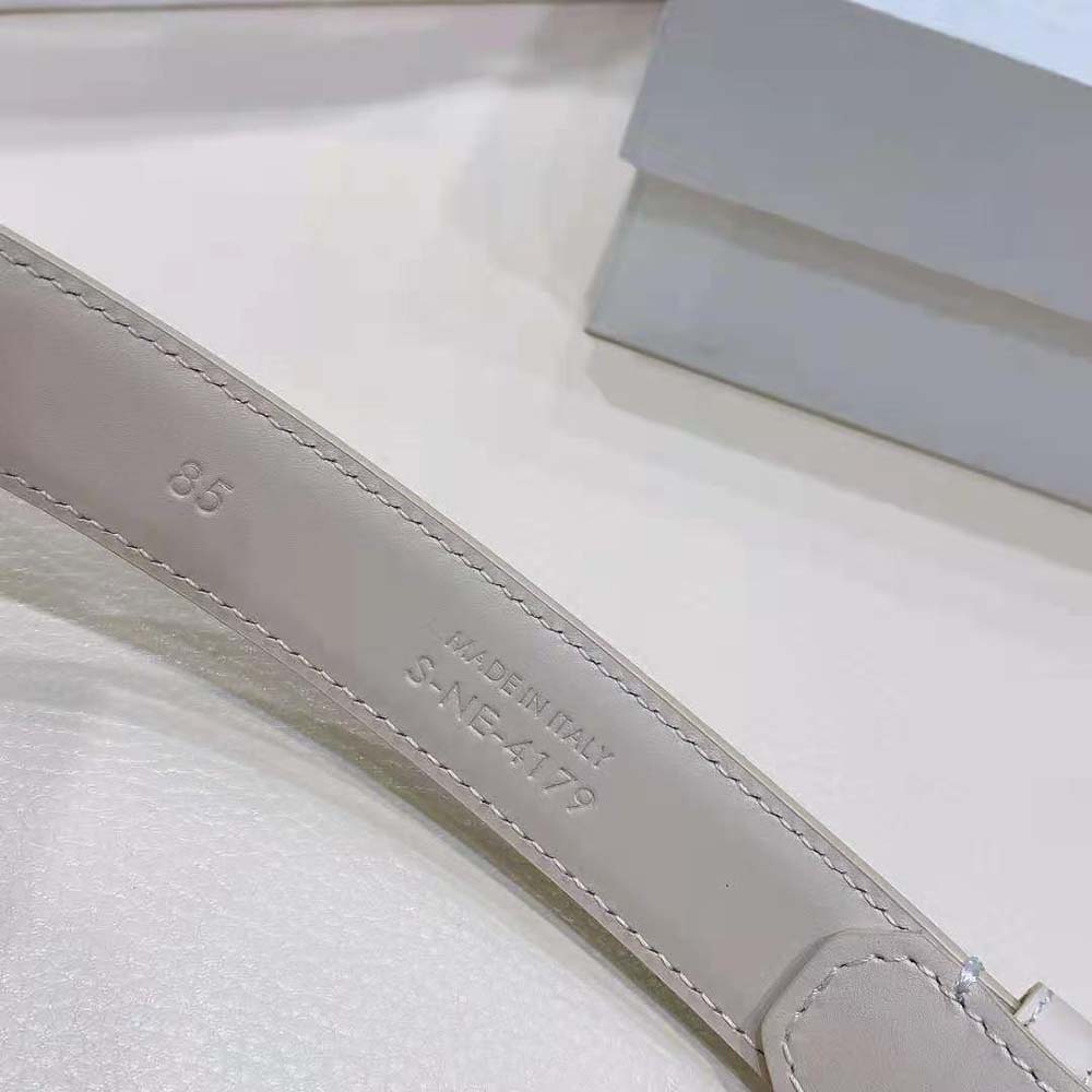 Celine Women Medium Cuir Triomphe Belt in Smooth Calfskin-White - image 5