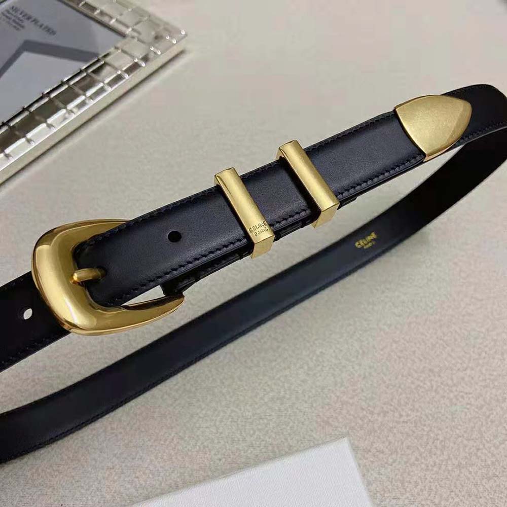 Celine Women Medium Western Belt in Smooth Calfskin-Gold - image 7