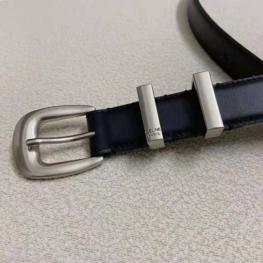Celine Women Medium Western Belt in Smooth Calfskin-Silver - image 6