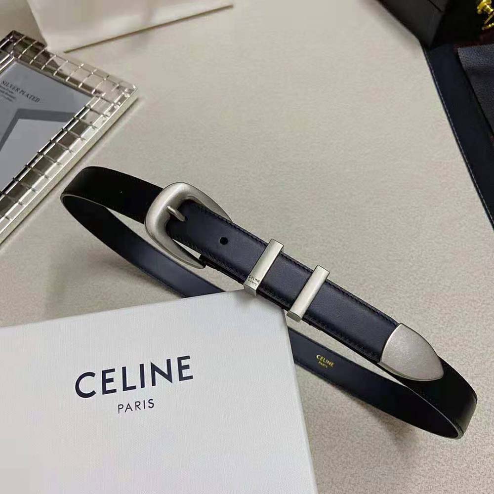 Celine Women Medium Western Belt in Smooth Calfskin-Silver - image 4