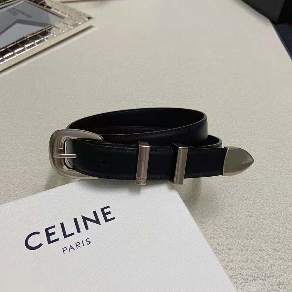 Celine Women Medium Western Belt in Smooth Calfskin-Silver - image 5