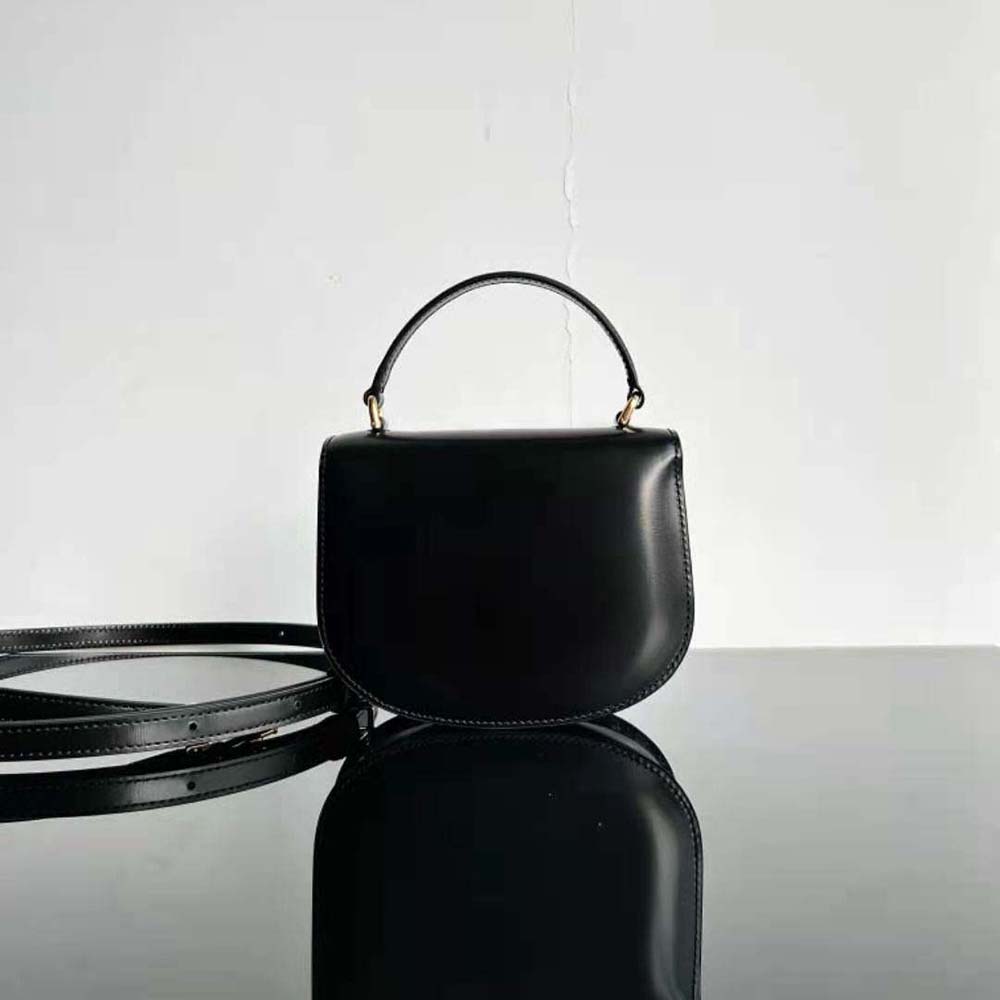 Side view showing silhouette and shoulder strap of Celine Women Mini Besace Triomphe