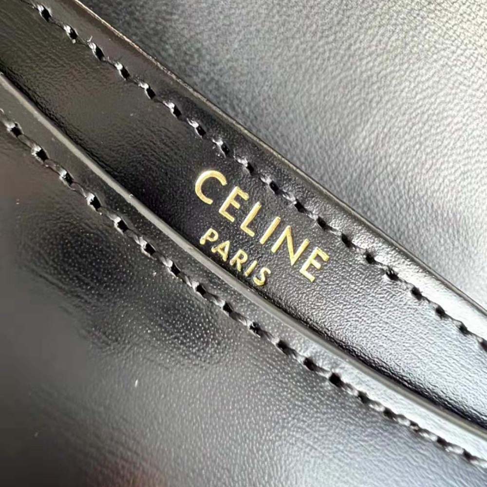 Celine Women Mini Besace Triomphe in Shiny Calfskin-Black - image 8